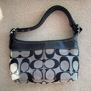 Coach Black Leather and Gray Crossbody Handbag Shoulder bag